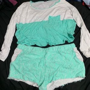 Crop top and shorts